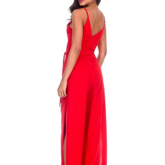 Split wide leg jumpsuit - Picture 2 of 4